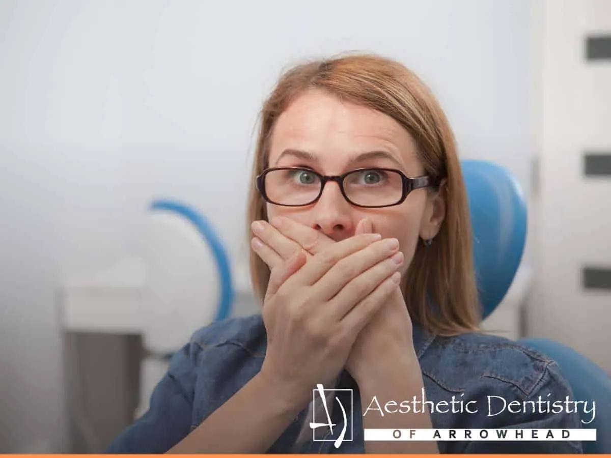 A woman diagnosed with halitosis