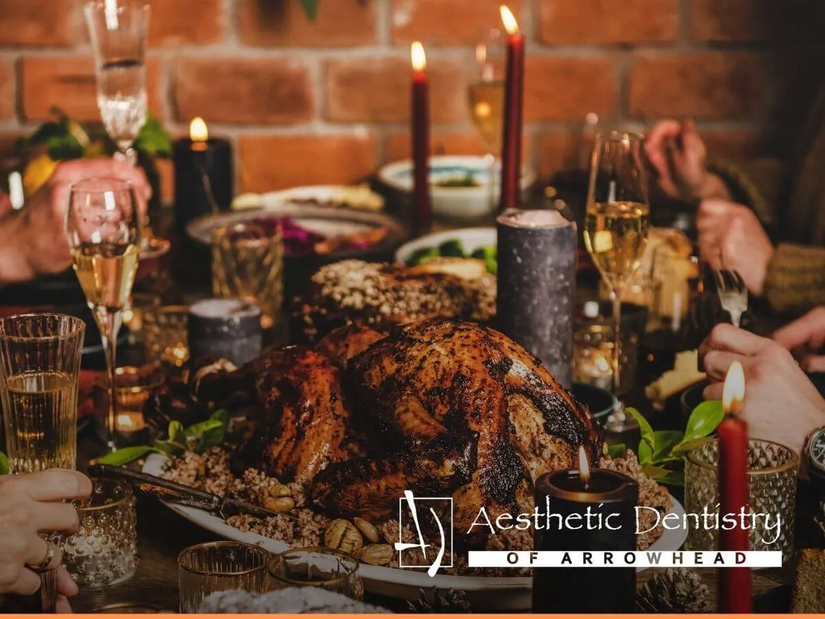 Family at Christmas dinner