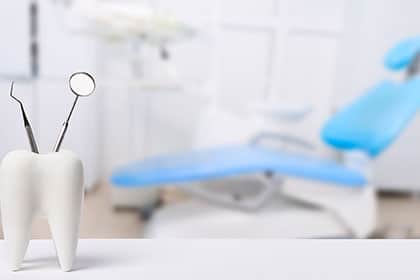 dental tools and chair