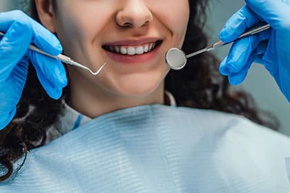 patient ready for dental checkup